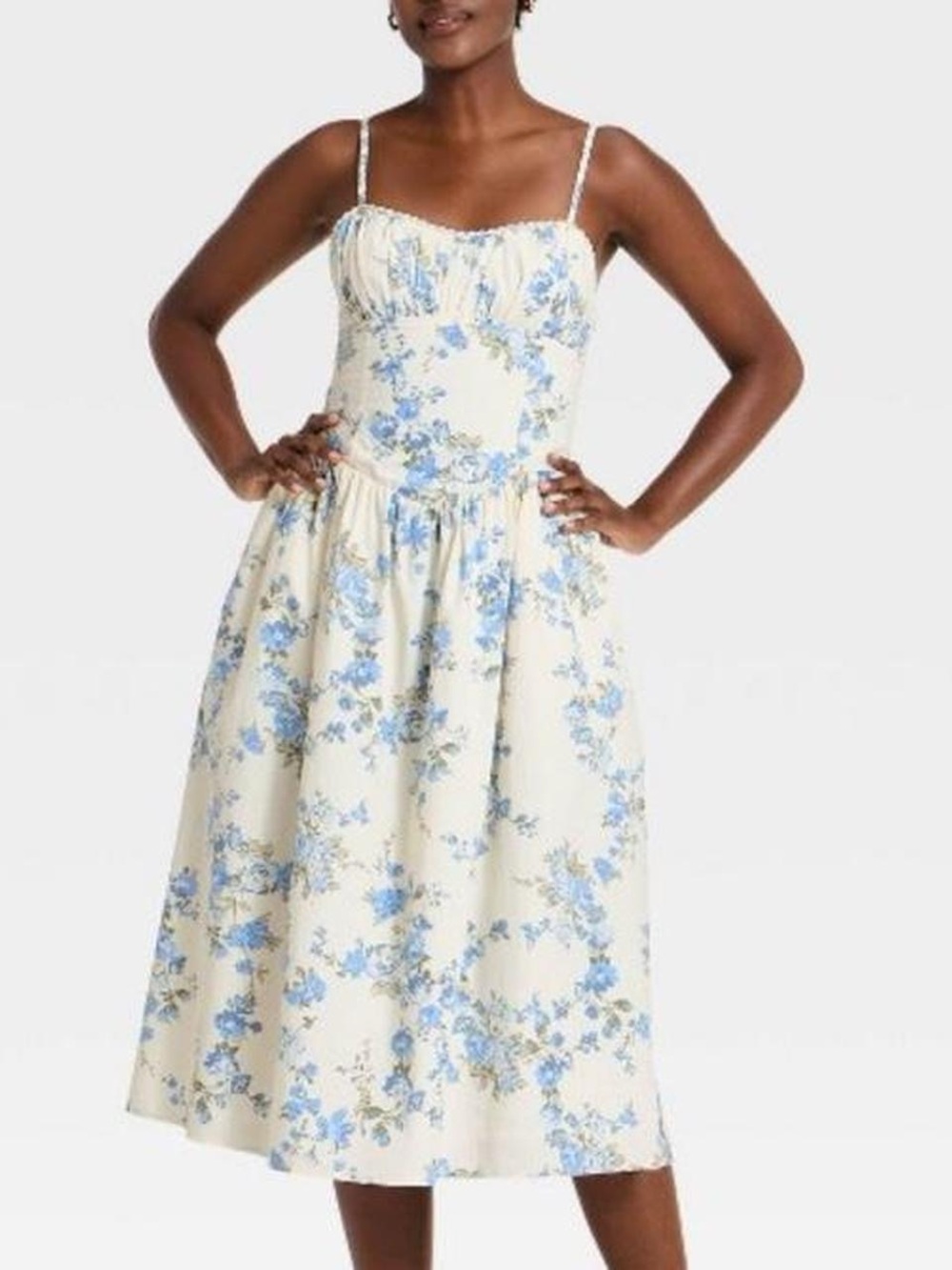 A New Day Blue Floral Midi Dress - Picture 2 of 7